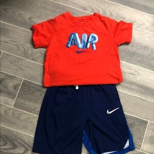 Nike Kids Red Tee with Blue Air Logo